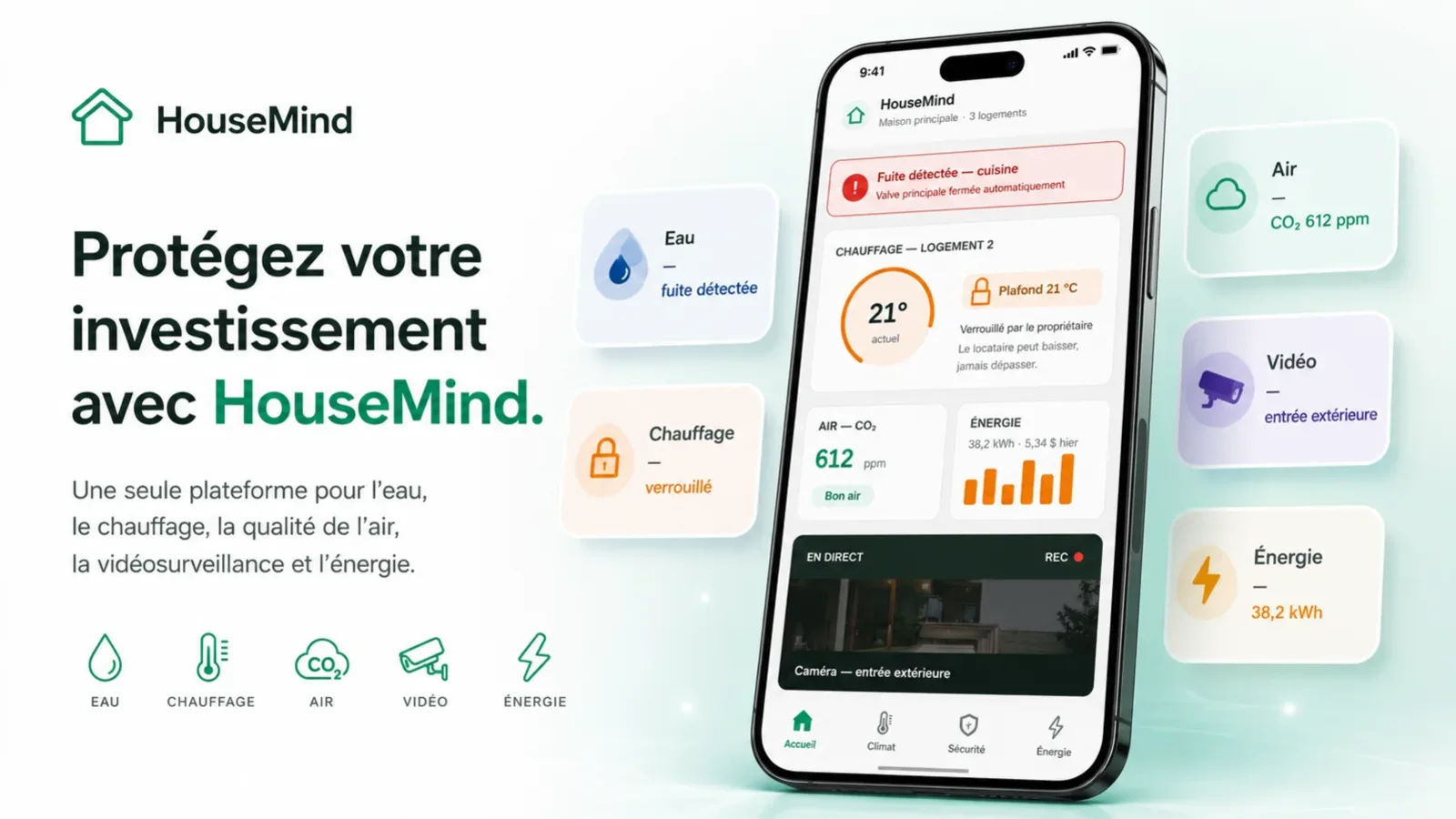 Tableau de bord de l’application HouseMind